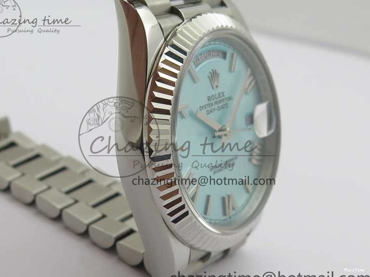 MiroTime 0421 WaterResistant Day Date 40 SS Bp Maker 1:1 Best Edition Tiffany Blue Roman Dial on SS Bracelet A 2549